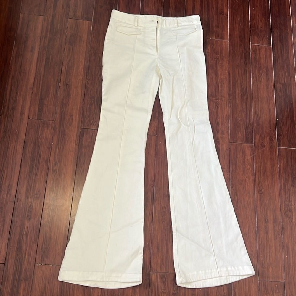 Adam Lippes WHITE Flared Pants - Excellent Condition - Worn Once - Size 4